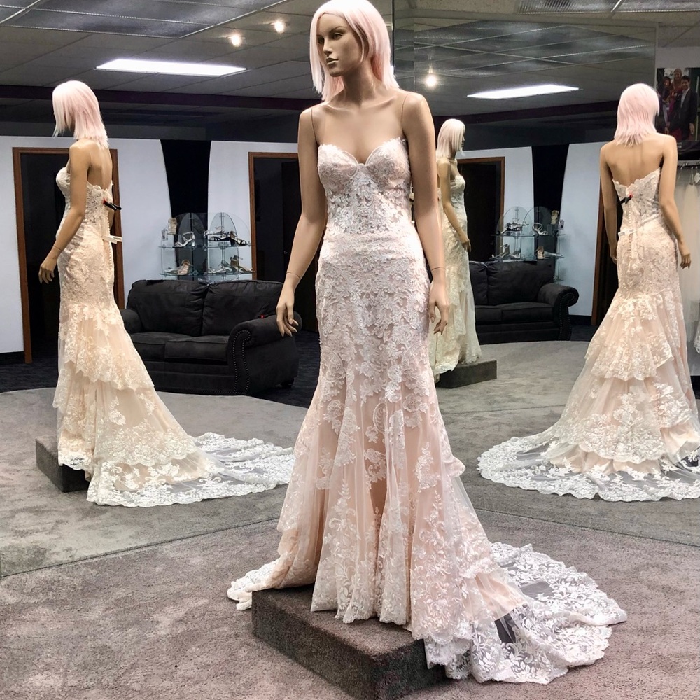Morilee #8188 Elegant Strapless Lace Wedding Gown